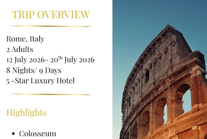 create a personalised travel itinerary for your trip